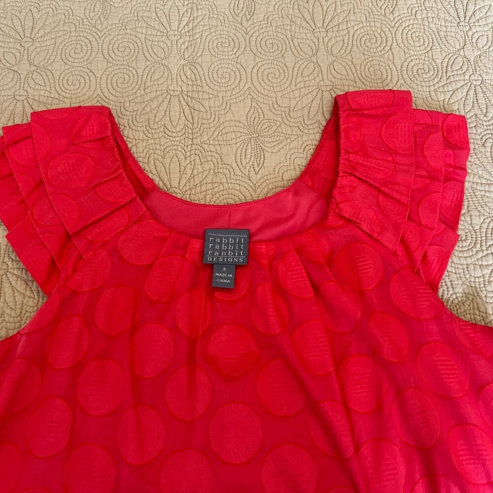Rabbit Rabbit Rabbit Designs - Red/Orange Cotton Dress Size 8 - Picture 3 of 5
